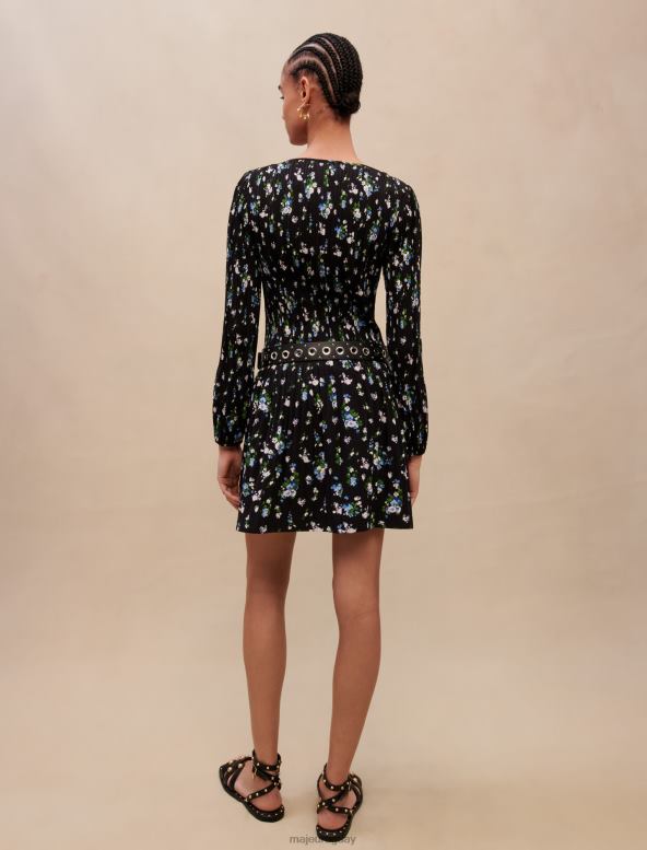 Maje vestido con estampado floral ropa ramo azul mujer 2J08B379