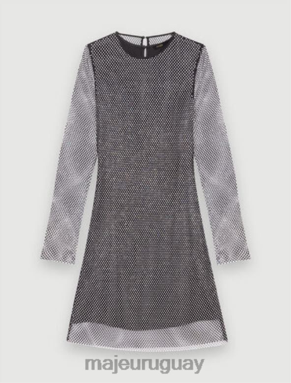 Maje vestido corto con diamantes ropa negro mujer 2J08B382