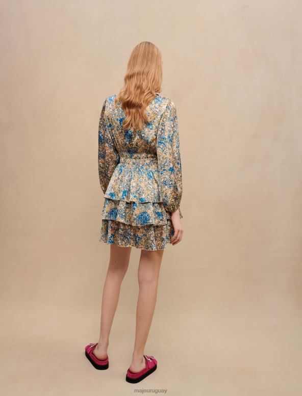 Maje vestido corto con estampado abstracto ropa resumen azul mujer 2J08B170