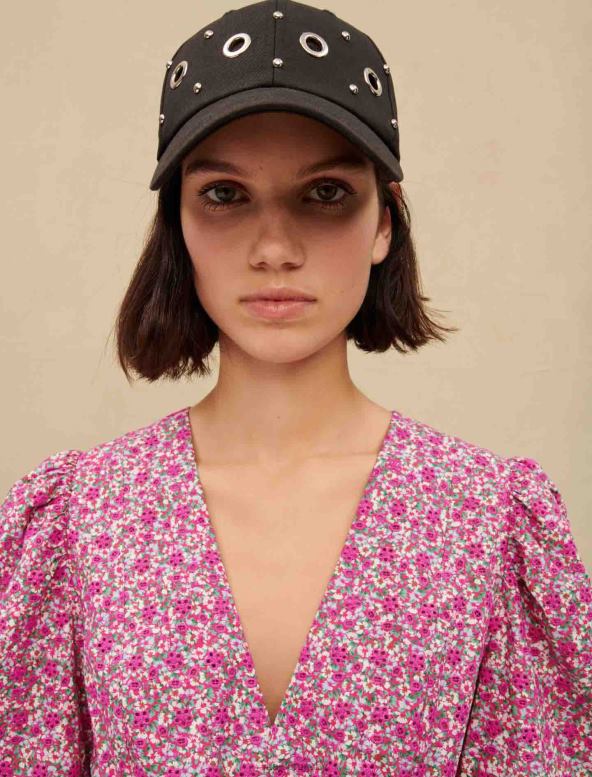 Maje vestido corto con estampado floral ropa flores bordadas fucsia mujer 2J08B298