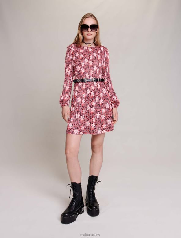 Maje vestido corto de flores ropa estampado de flores rojas mujer 2J08B4