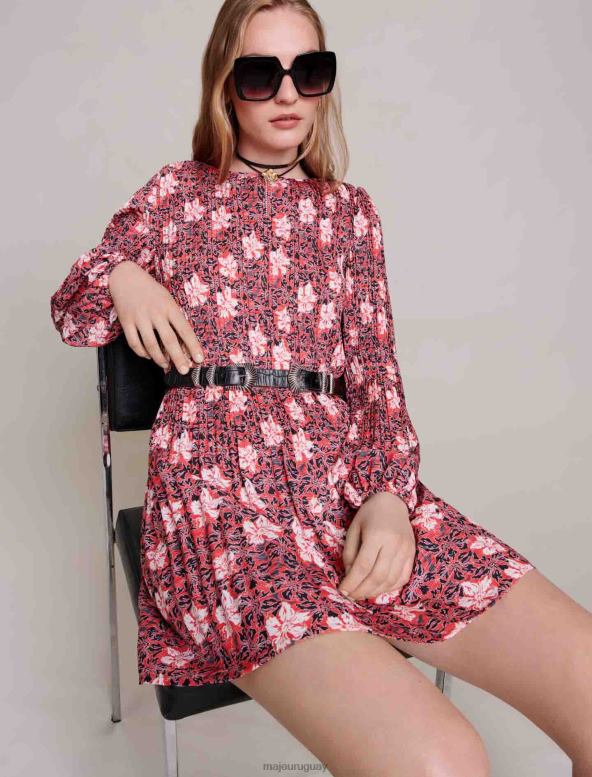 Maje vestido corto de flores ropa estampado de flores rojas mujer 2J08B4