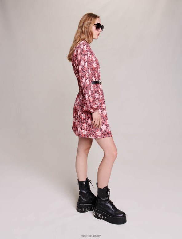 Maje vestido corto de flores ropa estampado de flores rojas mujer 2J08B4