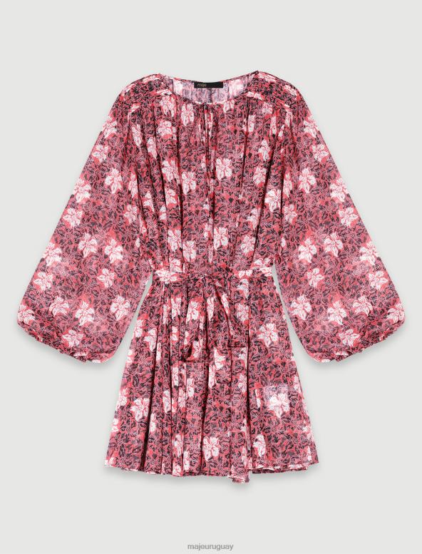 Maje vestido corto de flores ropa estampado de flores rojas mujer 2J08B8