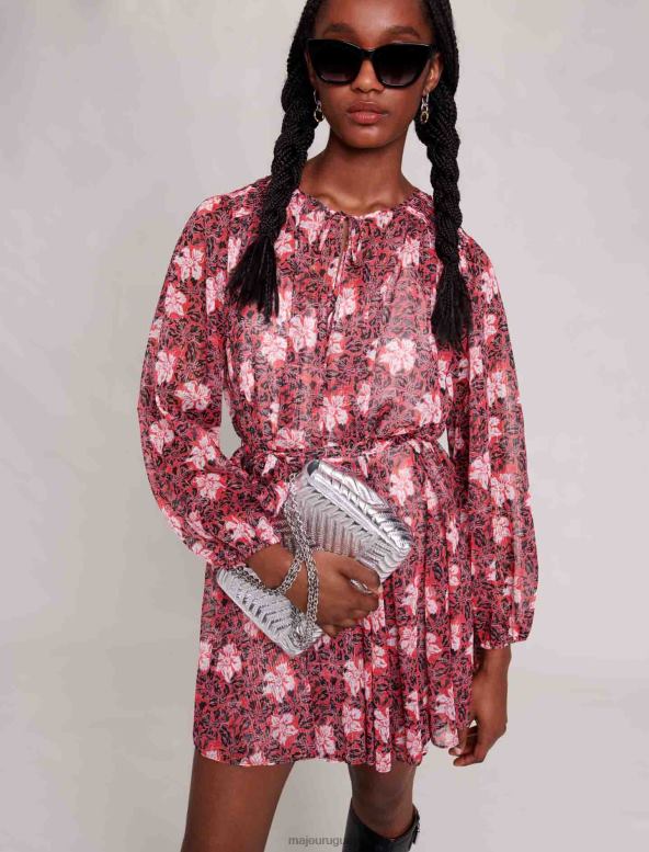 Maje vestido corto de flores ropa estampado de flores rojas mujer 2J08B8