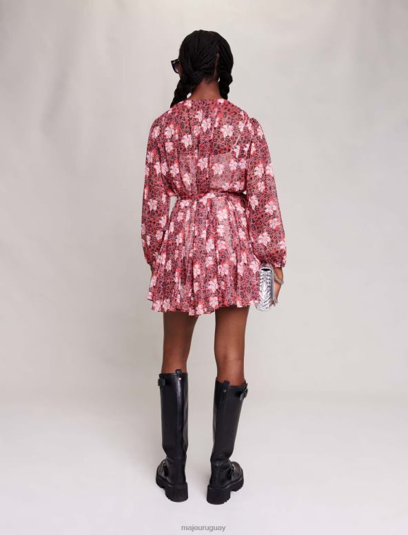 Maje vestido corto de flores ropa estampado de flores rojas mujer 2J08B8