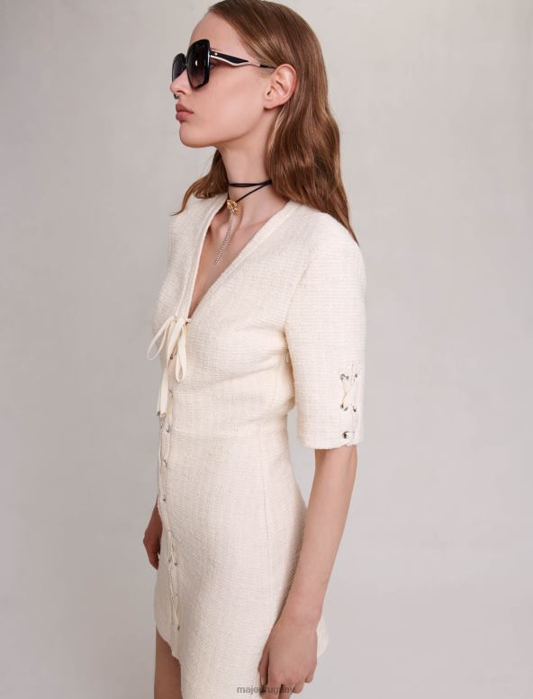 Maje vestido corto de tweed ropa crudo mujer 2J08B68