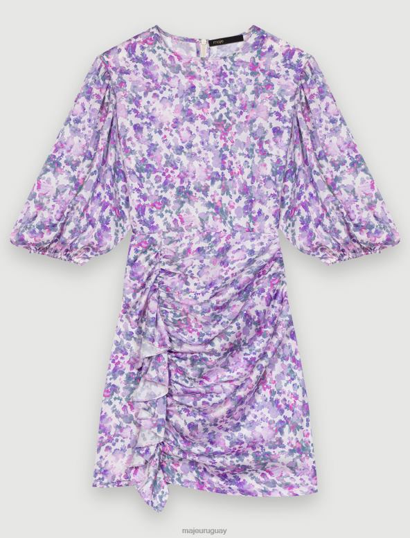 Maje vestido corto drapeado floral ropa flor secante mujer 2J08B302