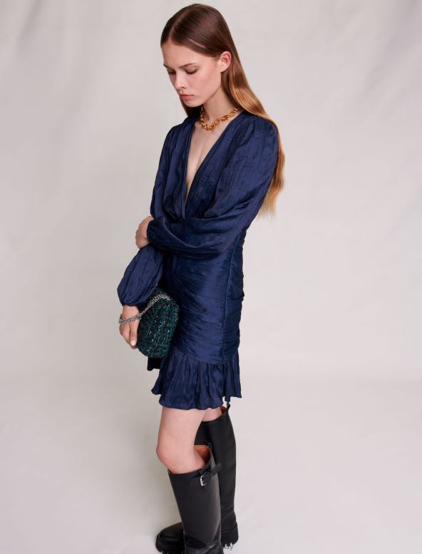 Maje vestido corto drapeado ropa Armada mujer 2J08B10