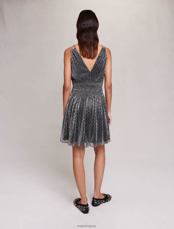 Maje vestido corto plateado ropa plata mujer 2J08B71