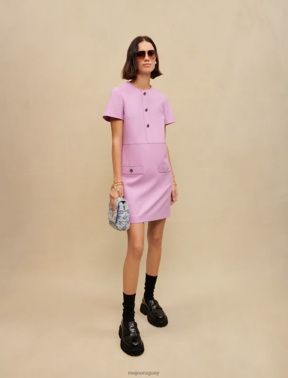 Maje vestido corto y recto ropa violeta de parma mujer 2J08B259