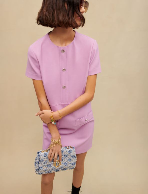 Maje vestido corto y recto ropa violeta de parma mujer 2J08B259