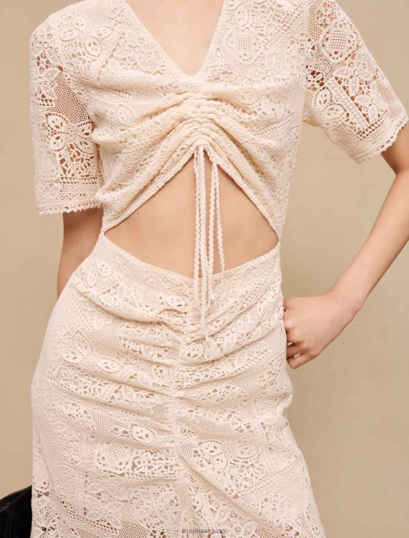 Maje vestido de ganchillo ropa crudo mujer 2J08B221