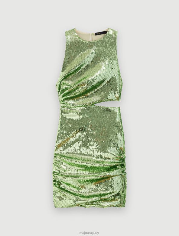 Maje vestido de lentejuelas ropa verde mujer 2J08B219