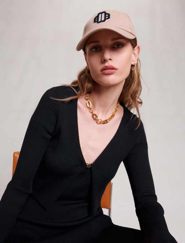 Maje vestido de punto 2 en 1 ropa negro mujer 2J08B5
