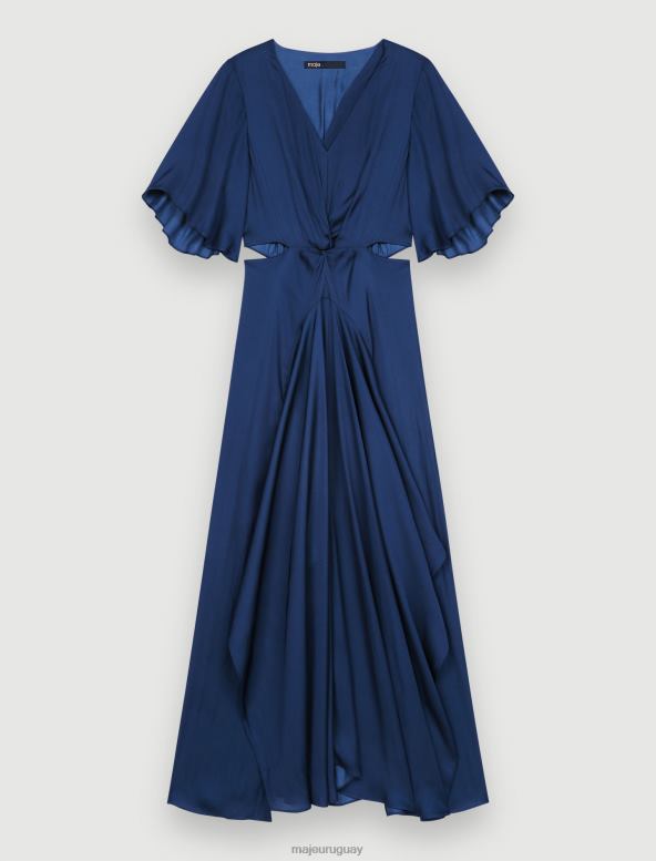 Maje vestido fluido de satén con pañuelo ropa Armada mujer 2J08B110
